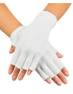 Guanti senza dita bianchi - di alta qualità, ideali per il carnevale, feste a tema ed eventi speciali.